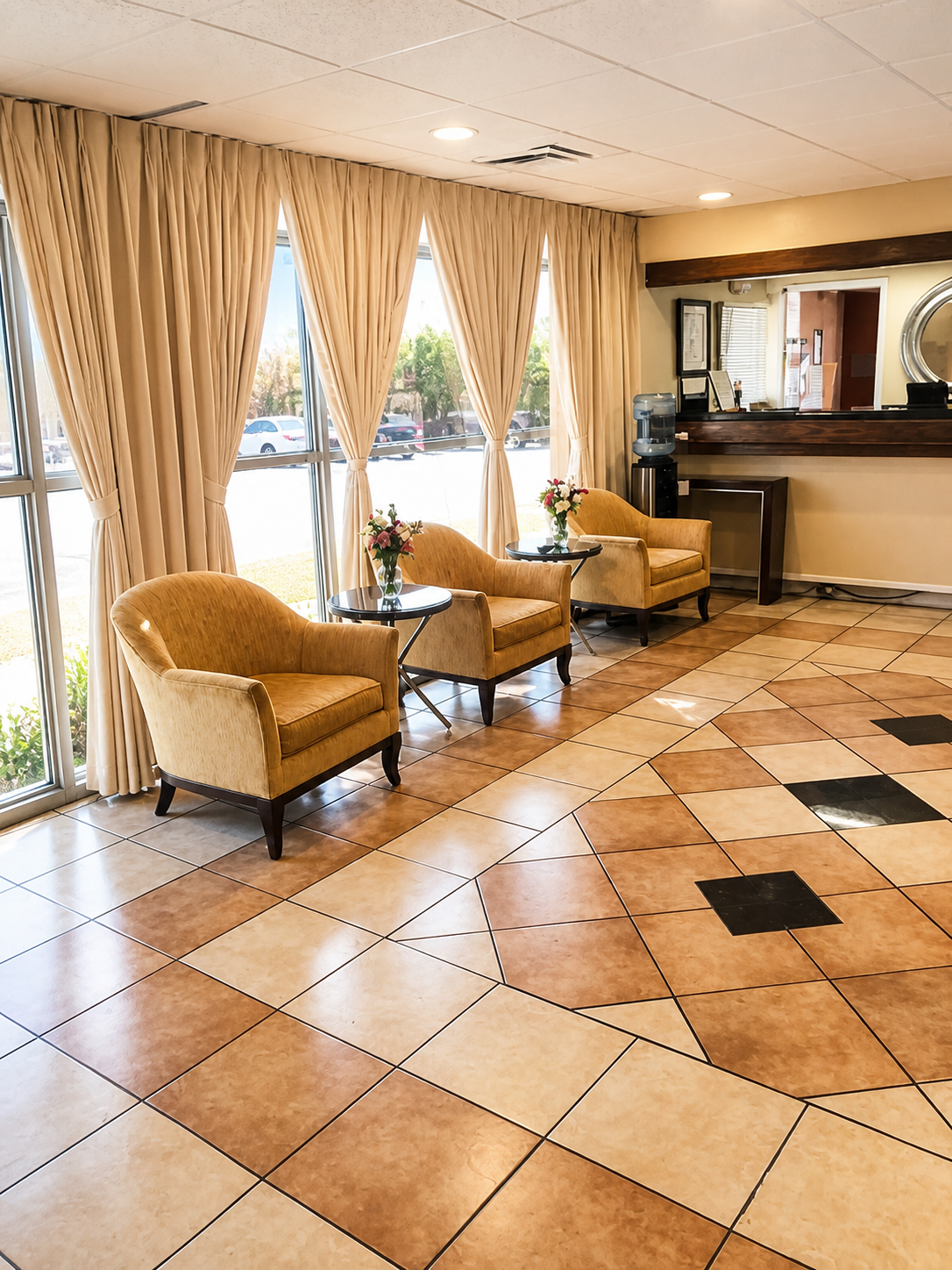 Budgetel Columbus lobby seating area