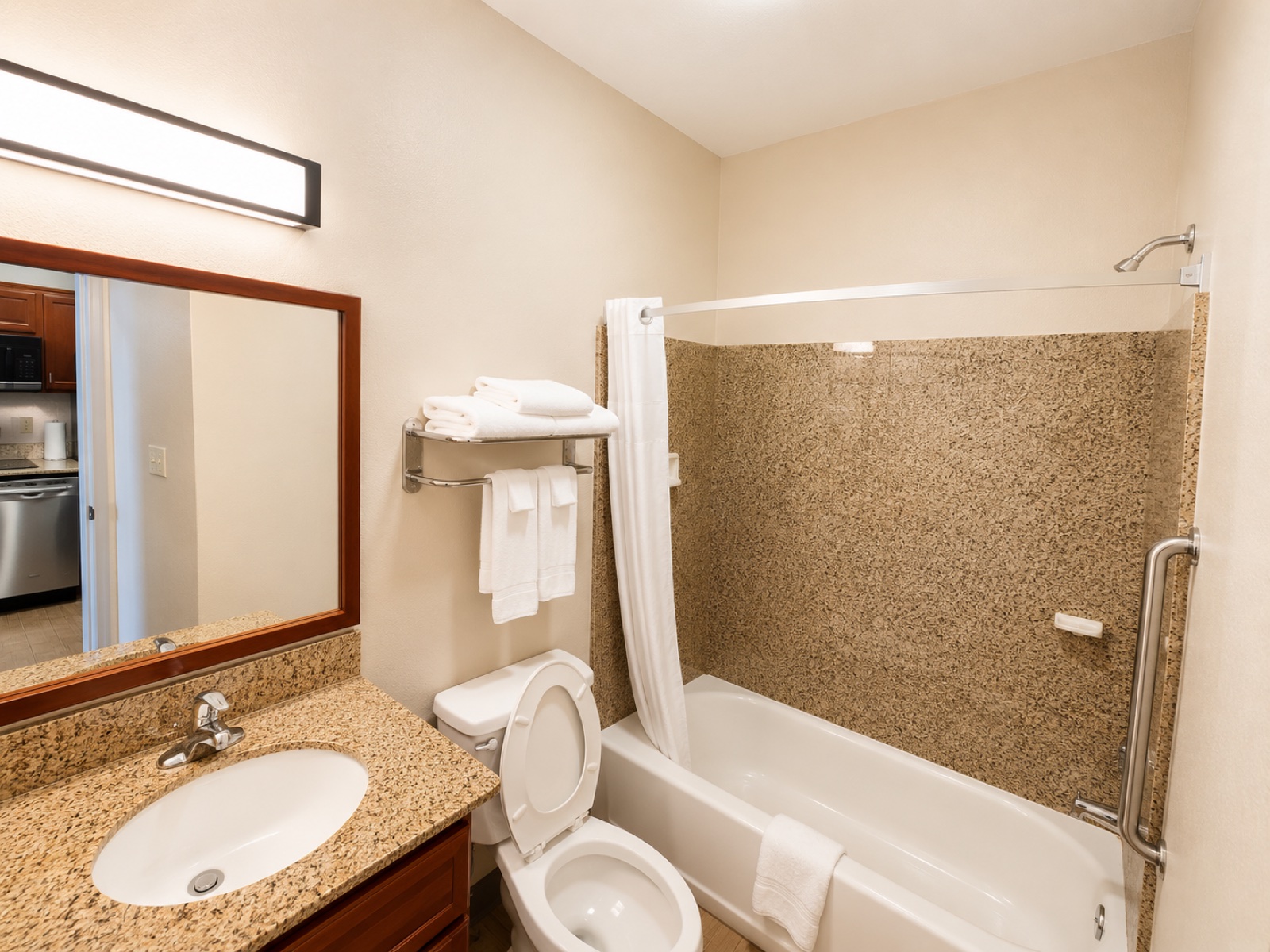 Extended Stay in Houston bathroom