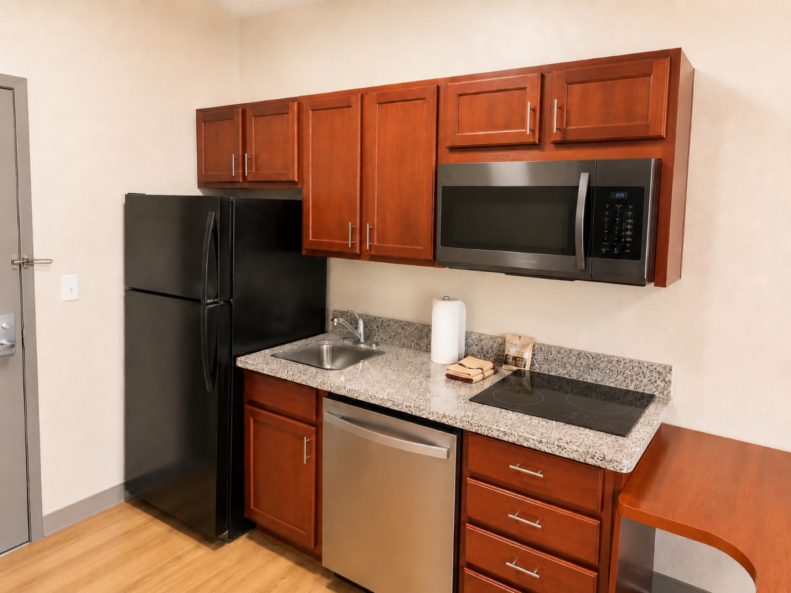 Extended Stay in Houston kitchenette
