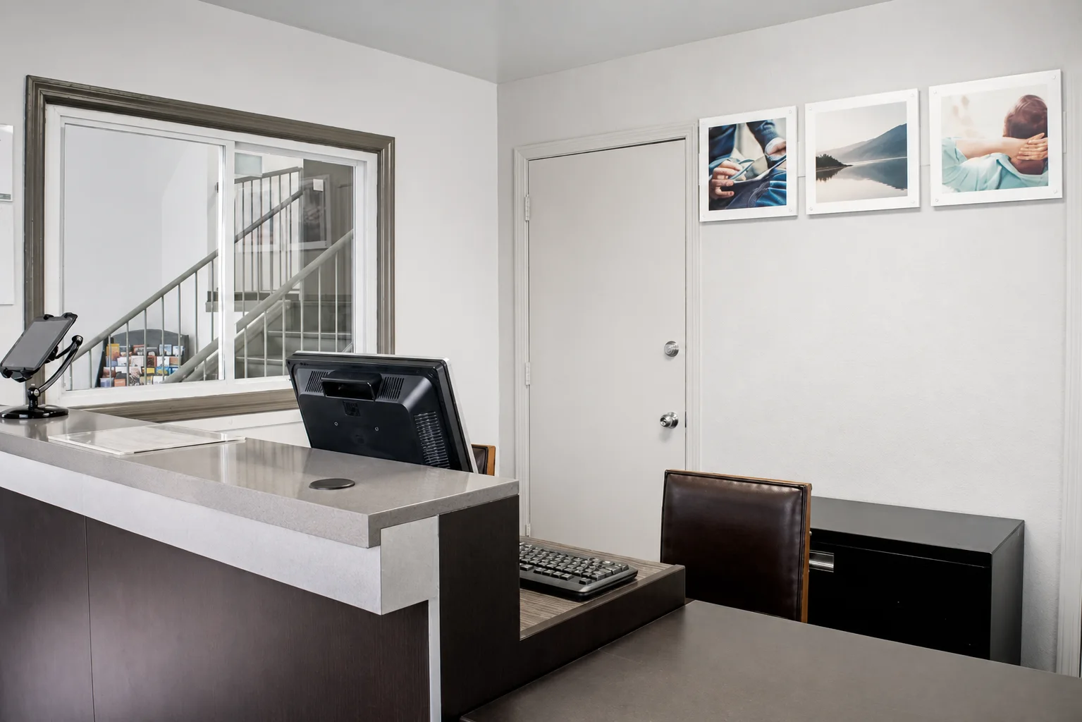 Springdale lobby front desk and service window
