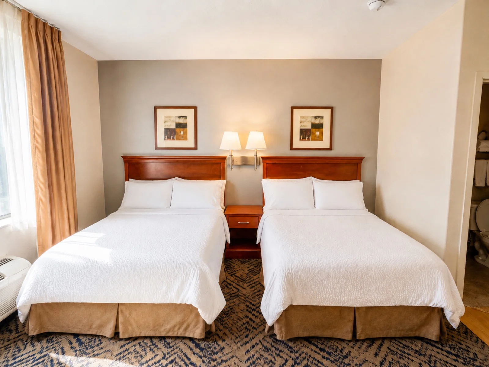 Extended Stay in Houston double room beds