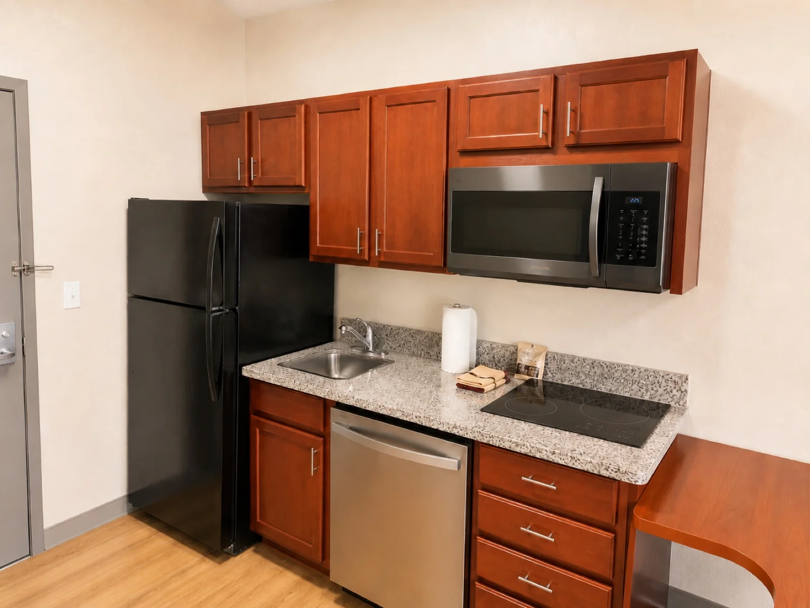 Extended Stay in Houston kitchenette
